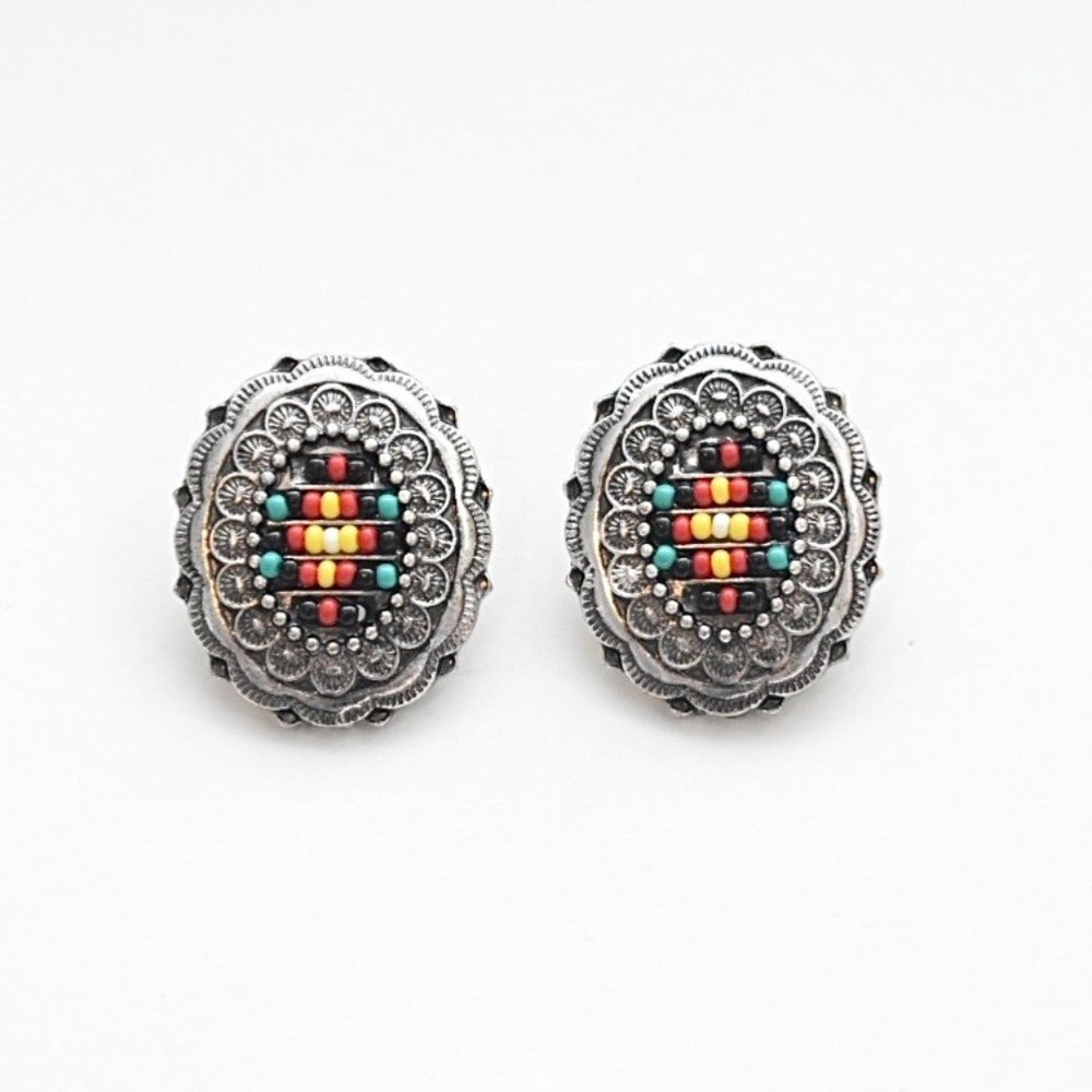 Multi San Augustine Silver Post Earrings